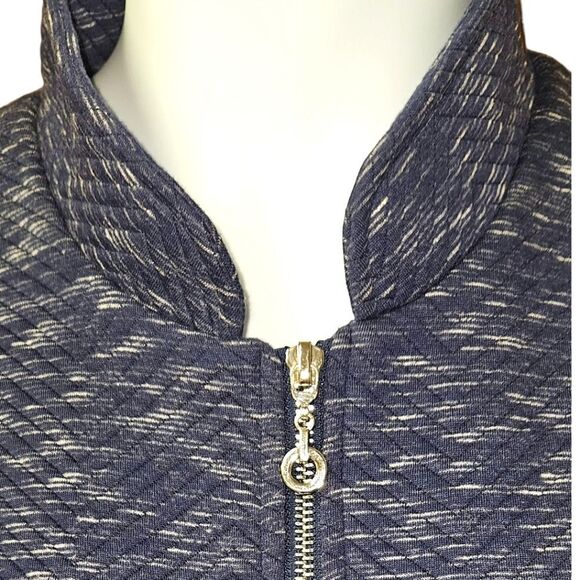 FLORA BLUE Women's Plus Size Blue & White Speckled Jacket 2X - Picture 3 of 13